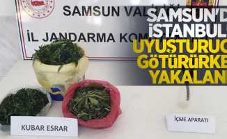 Samsun'da İstanbul'a uyuşturucu götürürken yakalandı