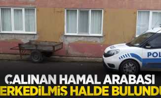 Çalınan hamal arabası terkedilmiş halde bulundu