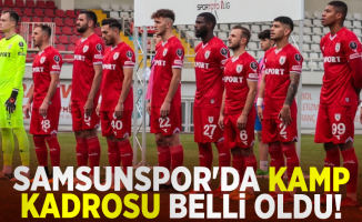 Samsunspor'un Kamp Kadrosu Belli Oldu!