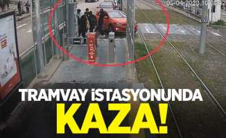 Tramvay istasyonunda kaza! 