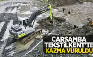 Çarşamba Tekstilkent’te kazma vuruldu