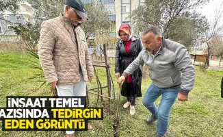 İnşaat temel kazısında tedirgin eden görüntü