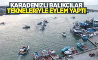 Karadenizli balıkçılar tekneleriyle eylem yaptı