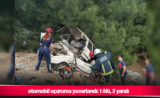 otomobil uçuruma yuvarlandı: 1 ölü, 3 yaralı