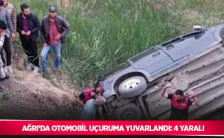 Ağrı’da otomobil uçuruma yuvarlandı: 4 yaralı