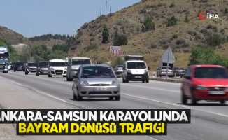 Ankara-Samsun karayolunda bayram dönüşü trafiği