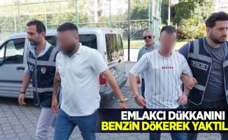 Emlakçı dükkanını benzin dökerek yaktılar