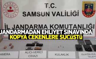 Jandarmadan ehliyet sınavına kopya çekenlere suçüstü