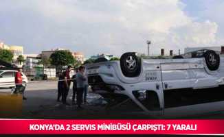 Konya’da 2 servis minibüsü çarpıştı: 7 yaralı