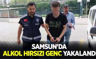 Samsun'da alkol hırsızı genç yakalandı