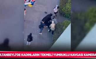 Sultanbeyli’de kadınların tekmeli yumruklu kavgası kamerada