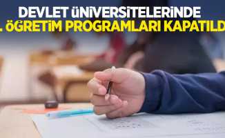 Devlet üniversitelerinde 2. öğretim programları kapatıldı