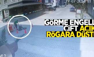 Görme engelli çift açık rögara düştü