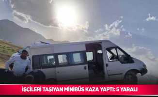 İşçileri taşıyan minibüs kaza yaptı: 5 yaralı