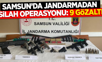 Samsun'da jandarmadan silah operasyonu: 9 gözaltı