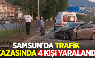 Samsun'da trafik kazasında 4 kişi yaralandı