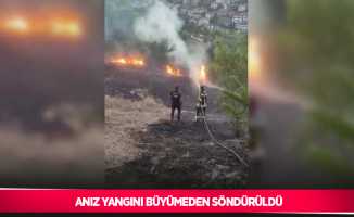 Anız yangını büyümeden söndürüldü