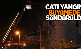 Çatı yangını büyümeden söndürüldü