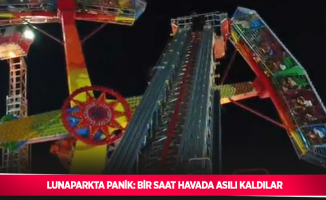 Lunaparkta panik: Bir saat havada asılı kaldılar