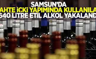 Samsun'da sahte içki yapımında kullanılan 640 litre etil alkol yakalandı