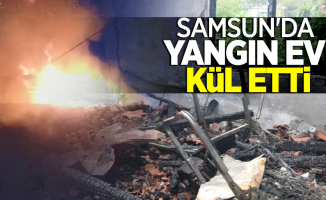 Samsun'da yangın evi kül etti