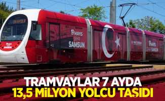 Tramvaylar 7 ayda 13,5 milyon yolcu taşıdı