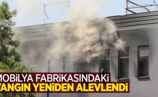 Mobilya fabrikasındaki yangın yeniden alevlendi