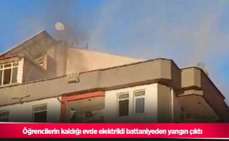 Öğrencilerin kaldığı evde elektrikli battaniyeden yangın çıktı