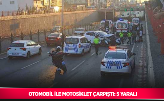 Otomobil ile motosiklet çarpıştı: 5 yaralı