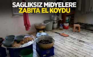 Sağlıksız midyelere zabıta el koydu