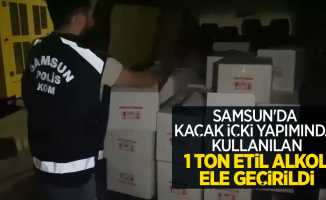 Samsun'da kaçak içki yapımında kullanılan 1 ton etil alkol ele geçirildi