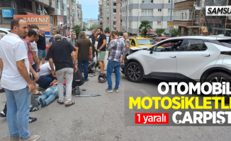 Samsun'da otomobil motosikletle çarpıştı: 1 yaralı