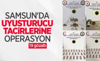 Samsun'da uyuşturucu tacirlerine operasyon: 19 gözaltı