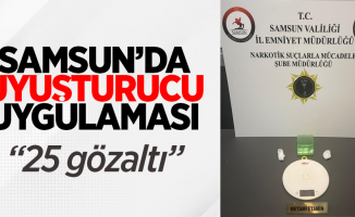 Samsun'da uyuşturucu uygulaması: 25 gözaltı