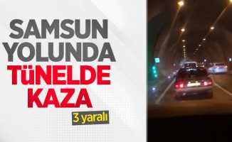 Samsun yolunda tünelde kaza: 3 yaralı