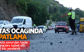 Samsun’da taş ocağında patlama: Yola savurulan taşlar araçlara isabet etti, 4 kişi yaralandı