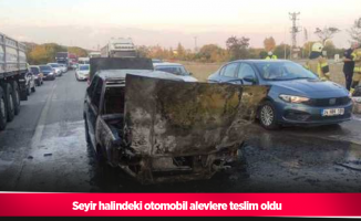 Seyir halindeki otomobil alevlere teslim oldu