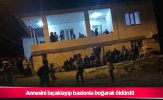 Annesini bıçaklayıp bastonla boğarak öldürdü