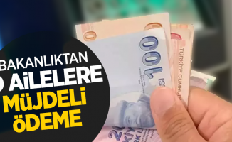 Bakanlıktan o ailelere müjdeli ödeme