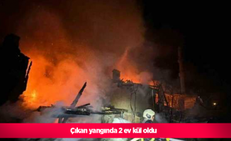 Çıkan yangında 2 ev kül oldu