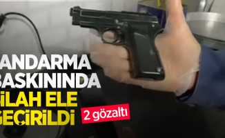 Jandarma baskınında silah ele geçirildi: 2 gözaltı