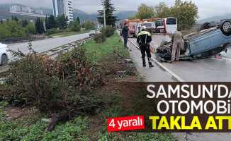 Samsun'da otomobil takla attı: 4 yaralı