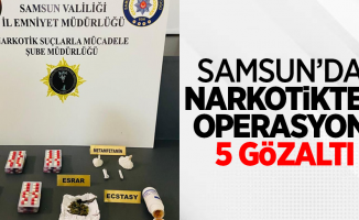 Samsun’da narkotikten operasyon:5 gözaltı