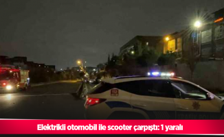 Elektrikli otomobil ile scooter çarpıştı: 1 yaralı