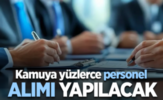 Kamuya yüzlerce personel alımı yapılacak