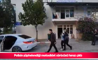 Polisin şüphelendiği motosiklet sürücüsü hırsız çıktı