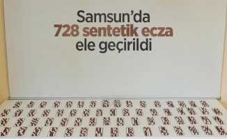 Samsun’da 728 sentetik ecza ele geçirildi