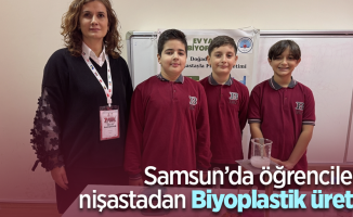 Samsun’da öğrenciler nişastadan  Biyoplastik üretti