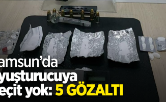 Samsun’da uyuşturucuya geçit yok: 5 gözaltı