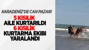 Karadeniz'de can pazarı: 5 kişilik aile kurtarıldı, 6 kişilik kurtarma ekibi yaralandı